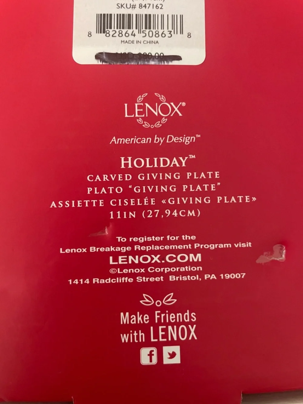 Lenox serving plate